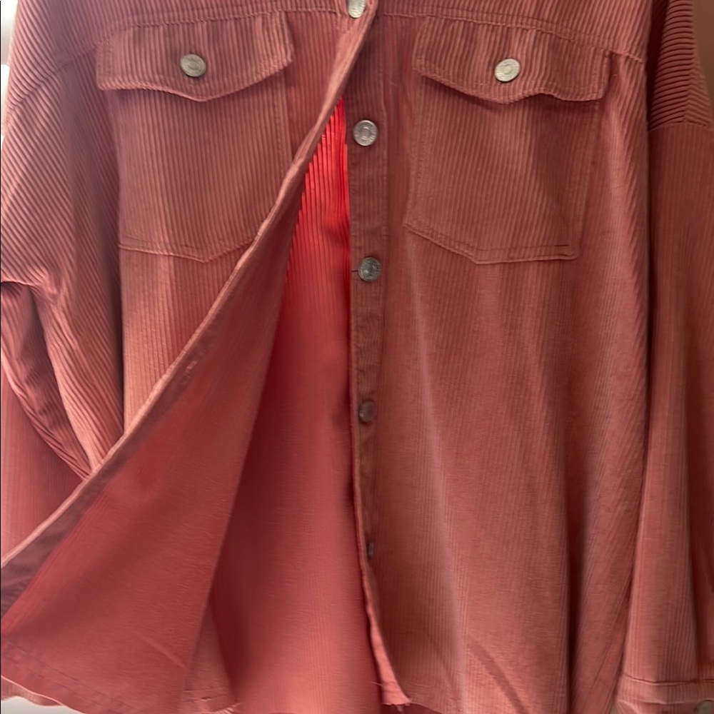 Pink Corduroy Shacket - Picture 2 of 6